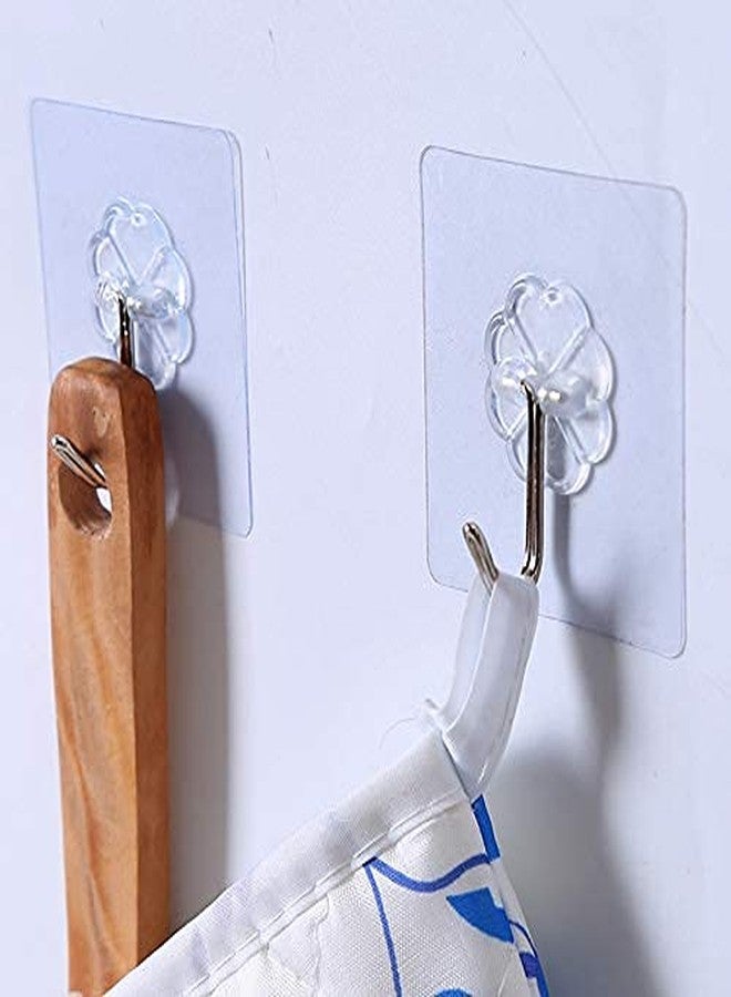 RAXON Self Adhesive Wall Hooks, Heavy Duty Sticky Hooks for Hanging 10KG (Max), Waterproof Transparent Adhesive Hooks for Wall (Pack of 10), Metal - Image 4